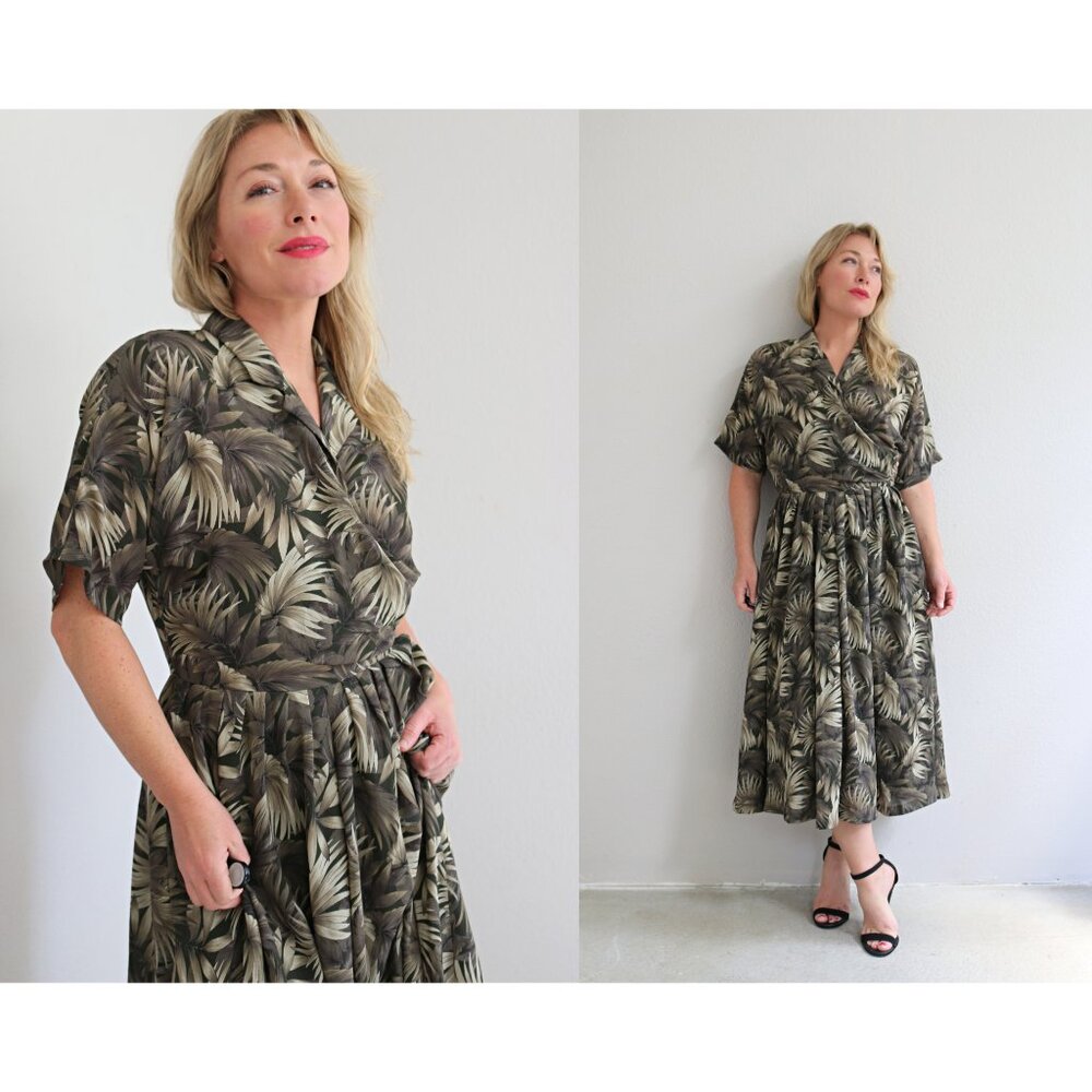1980's Vintage Mignon Tropical  Summer Day Casual Dress Women's Extra Small XS